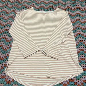 Striped Cream and White Women's Top